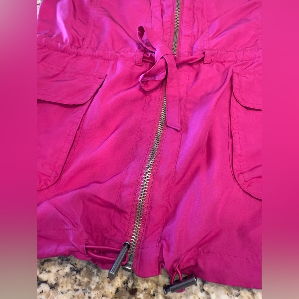 Kenneth Cole vibrant pink 100% silk jacket SZ PS - Picture 5 of 11